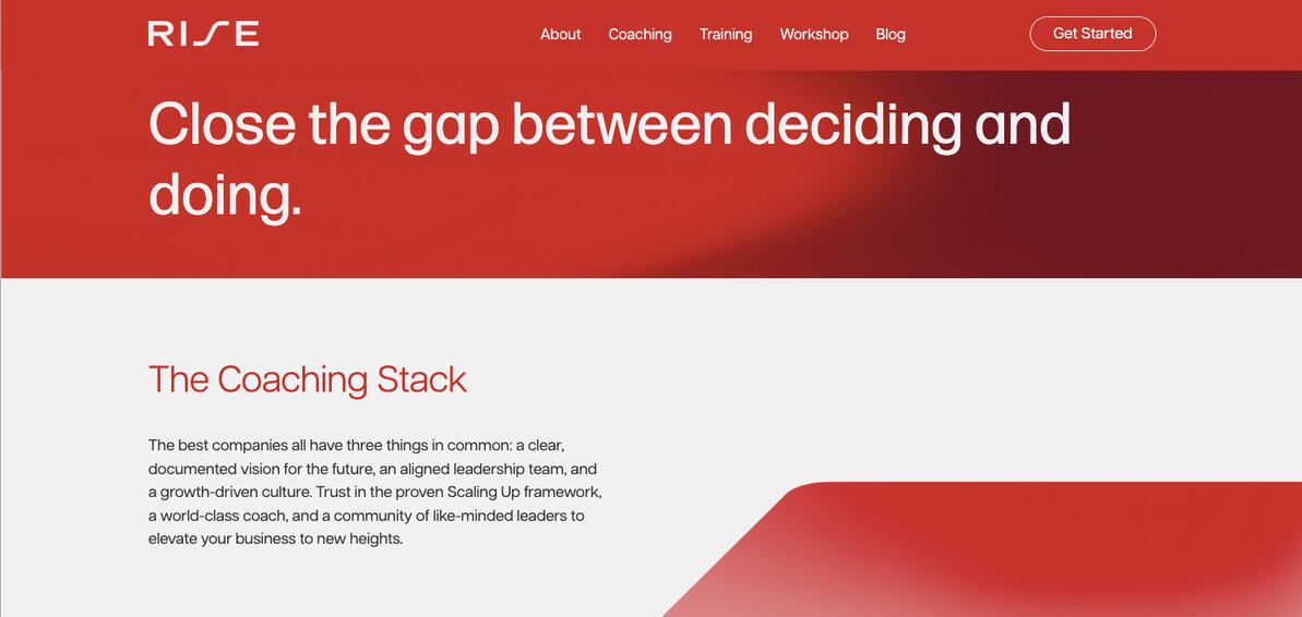 Task: Create copy for Rise Performance Group's website revival.